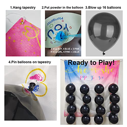 hongpar Baby Gender Reveal Dart Board Game, Reveal Balloon for Girl or Boy, Pink and Blue Powder for He or She Party, Gender Reveal Party decoration kit - Image 3