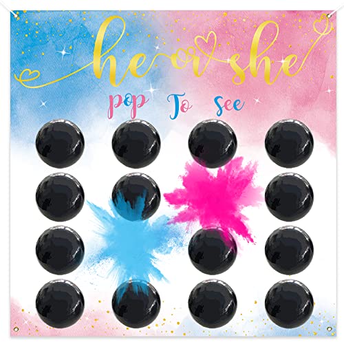 hongpar Baby Gender Reveal Dart Board Game, Reveal Balloon for Girl or Boy, Pink and Blue Powder for He or She Party, Gender Reveal Party decoration kit - Image 1