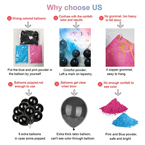 hongpar Baby Gender Reveal Dart Board Game, Reveal Balloon for Girl or Boy, Pink and Blue Powder for He or She Party, Gender Reveal Party decoration kit - Image 4