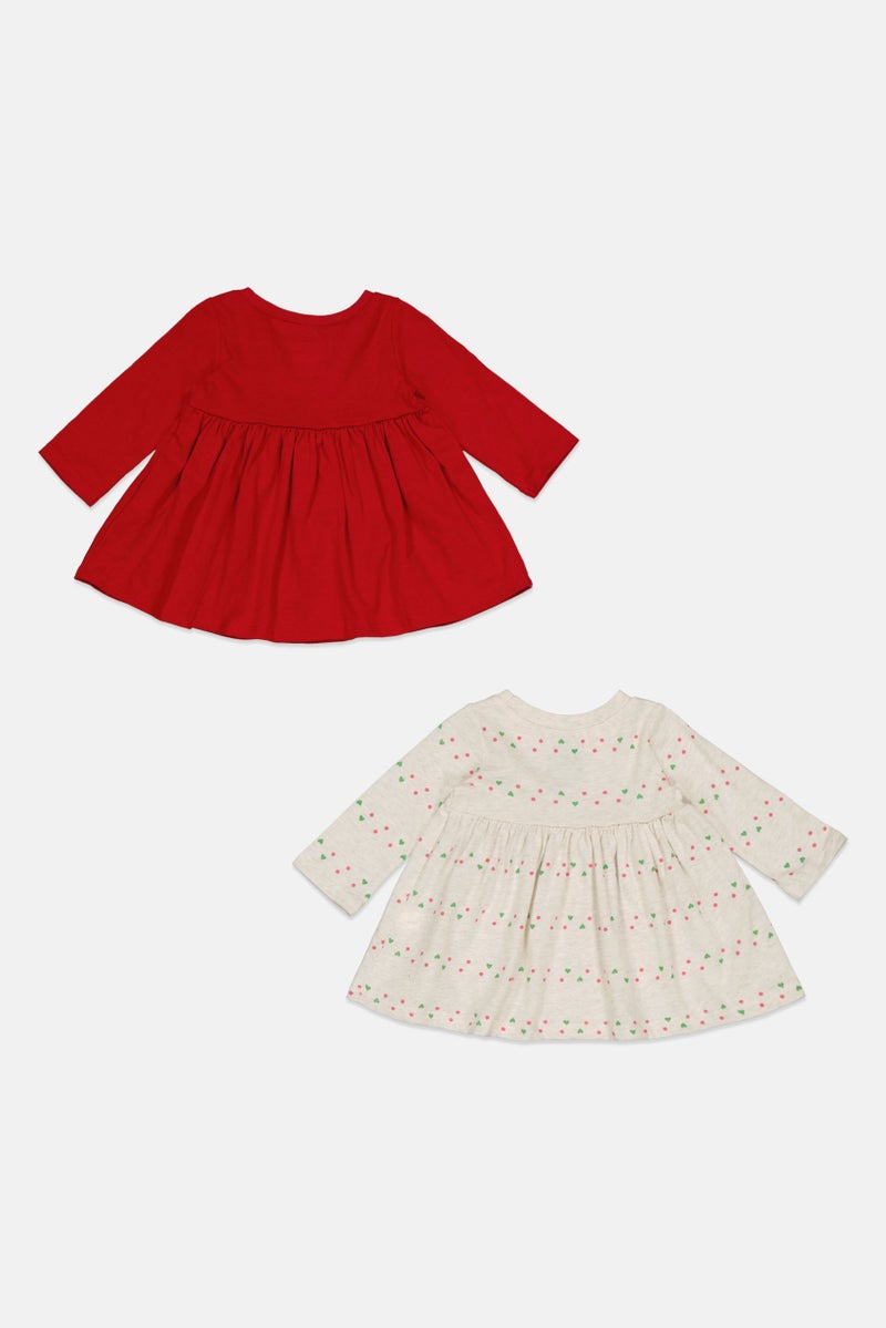 First Impressions Toddlers Gil 2 Piece Long Sleeve Dress, Red - Image 2