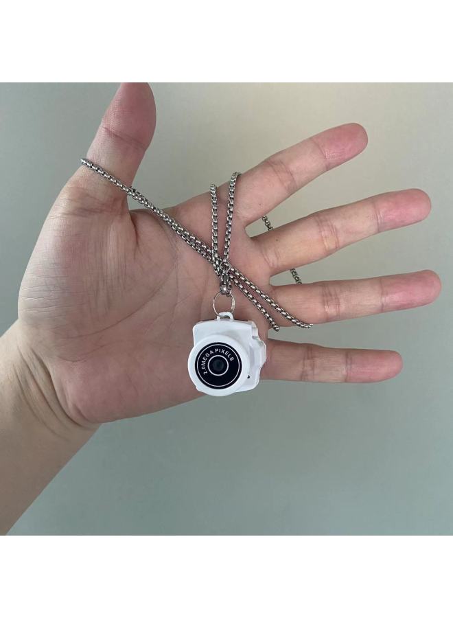 Photographable Necklace Camera Campus HD Ccd Small Camera Student Party Campus Travel Record Life Photo-Color:White Y20  - Image 1
