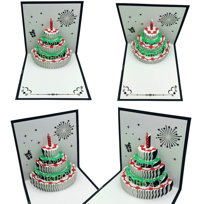 بطاقات عيد ميلاد تنبض ثلاثية الأبعاد، بطاقة عيد ميلاد بمشعل LED دافئ وموسيقى "عيد ميلاد سعيد" وبطاقات بريدية وتنبض بطاقات تهنئة مقطوعة، أفضل بطاقات عيد ميلاد لأمك، زوجتك، أختك، فتاة، صبي، أصدقائك - عبوة واحدة - Image 4