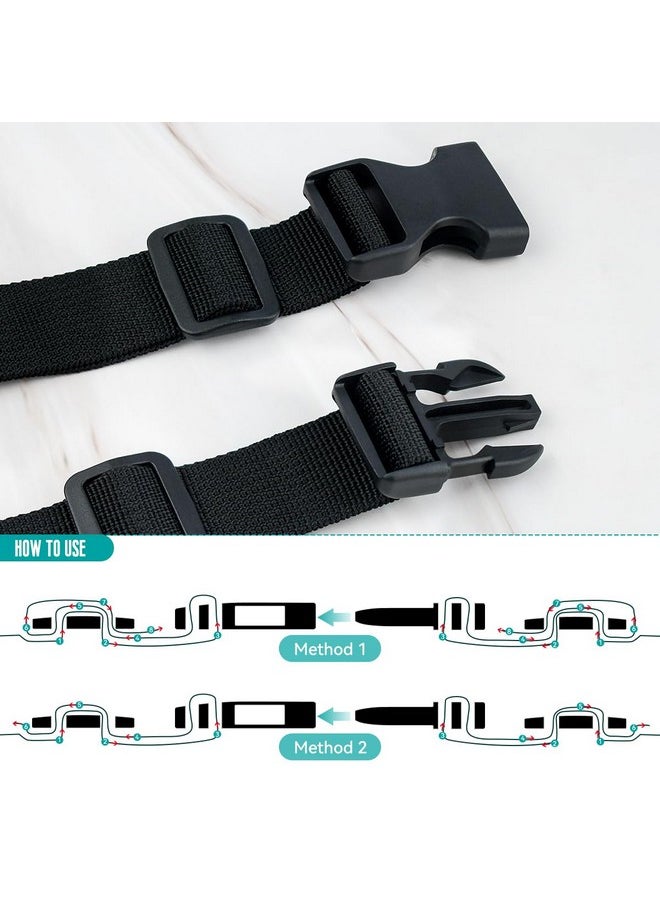Tenalleys 10 Set 1 inch Buckles for Straps with 20 pcs Tri-glide Slide Clip, Quick Side Release Plastic Buckle Clip, Fit 1 inch Wide Nylon Webbing Canvas Strap (Black)  - Image 5