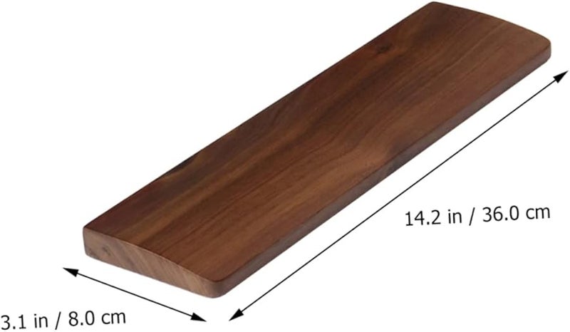 Jojofuny Ergonomic Walnut Wood Wrist Pad 36X8X1 6CM Palm Rest For Keyboard Desk Support - Image 4