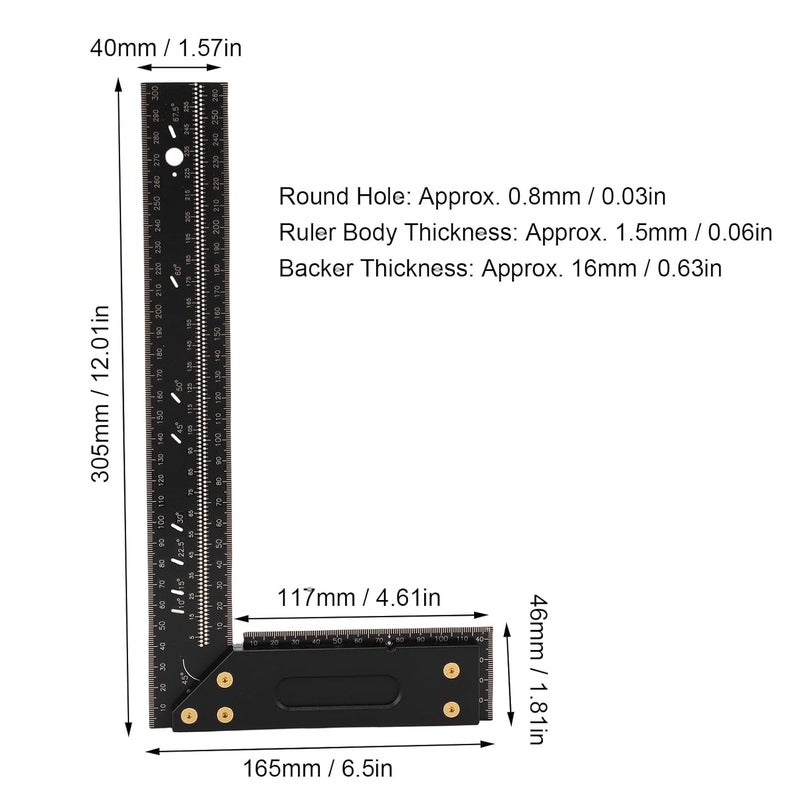 FTVOGUE 300 مم مسطرة ألياف زجاجية لأعمال التخطيط لمشاريع النجارة DIY - Image 3