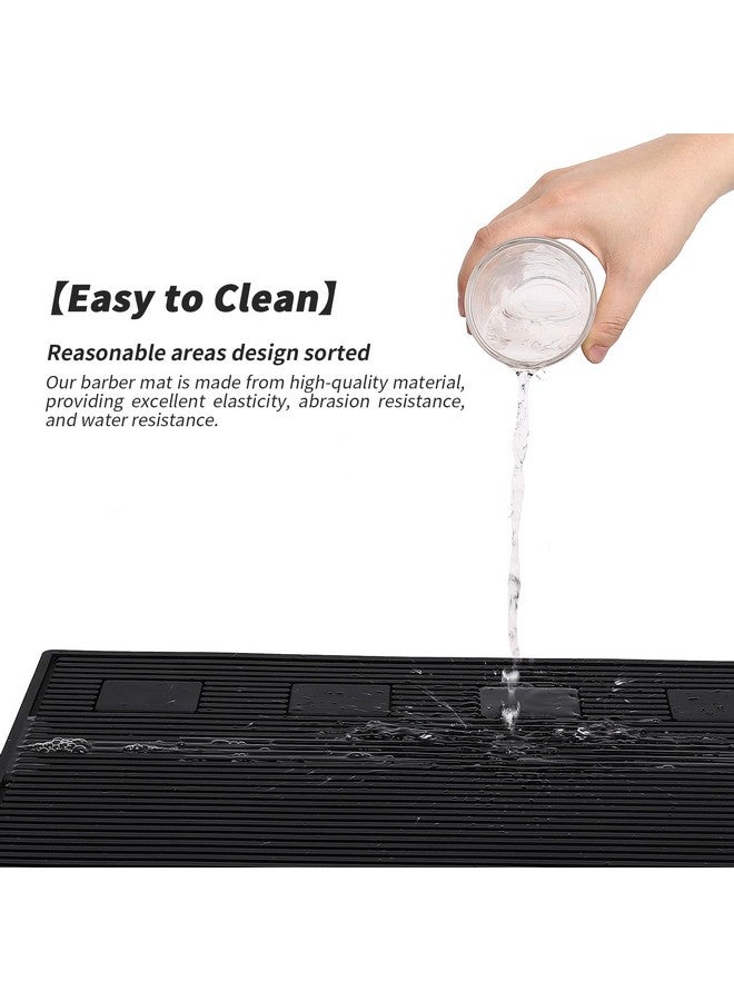 MoyRetty Magnetic Barber Station Mat For Clippers Stripe Nonslip Organizer Professional Salon Barbershop Workstation Pads Beauty Salon Tools(19" X 13" Black) - Image 4