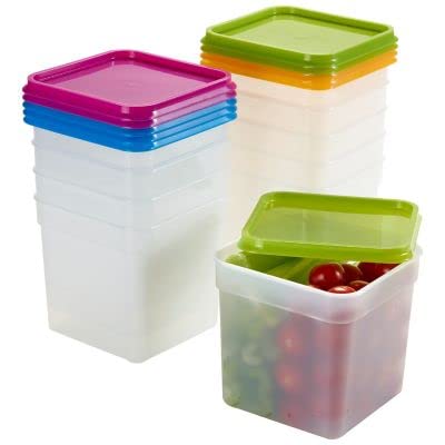 lakeland 10 Stack a Boxes Food Storage Containers 12L  Colourful Lids LongLasting Nest When Empty