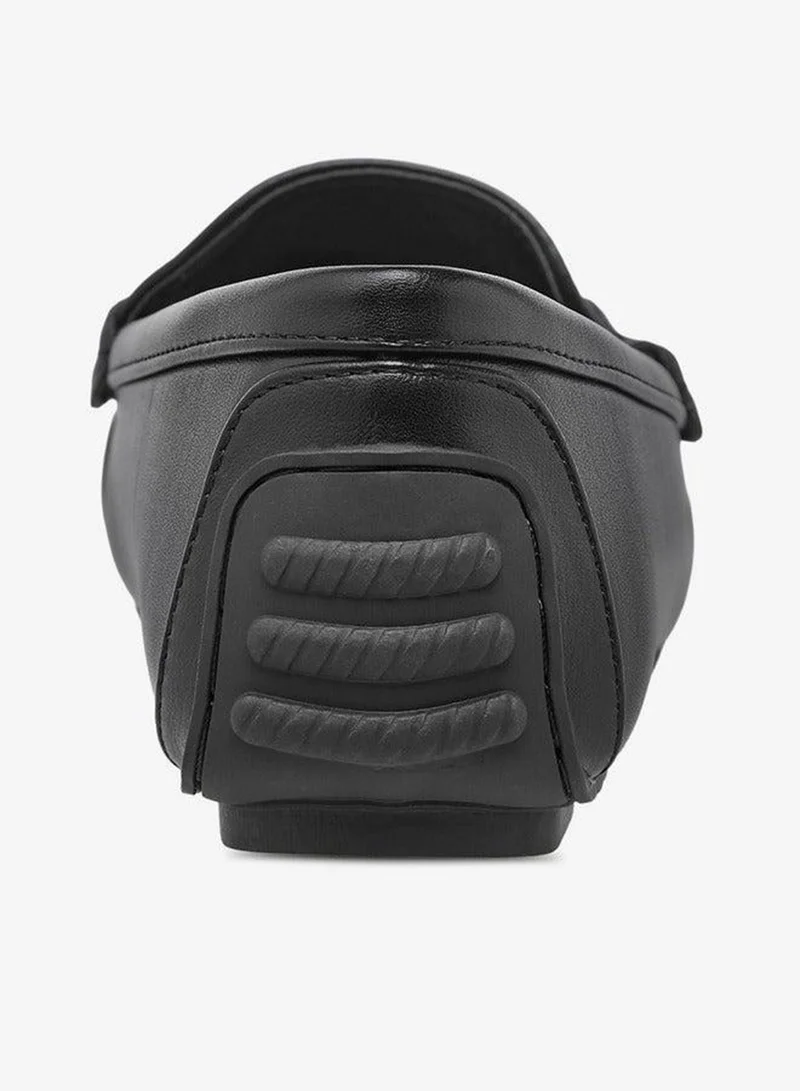 Flora Bella By Shoexpress BLACK Women Metal Accent Slip-On Loafers for Women | Best Price UAE