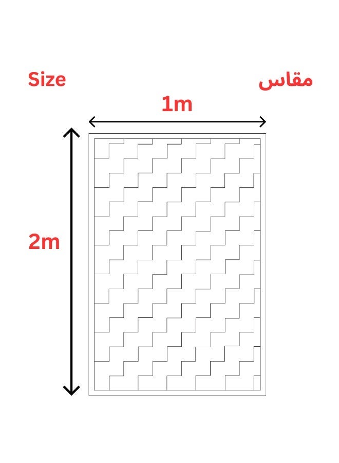 SMART HOME Long, padded, and soft hallway rug 200x100 cm – Bedroom and hallway rug – Modern geometric pattern floor rug – Luxurious entryway and corridor rug – Comfortable everyday home rug - Image 3