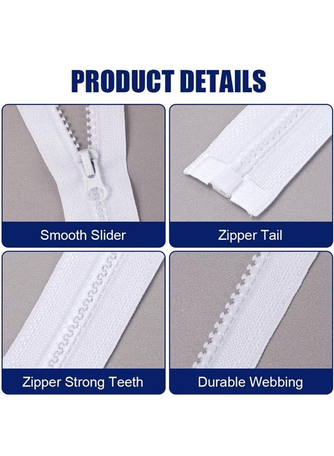 Lemon #5 Nylon Zipper Tape for Sewing, 50 Yards White, Nylon Coil Zippers for DIY Sewing Craft with 10 Bulk Zipper Slider - Image 2