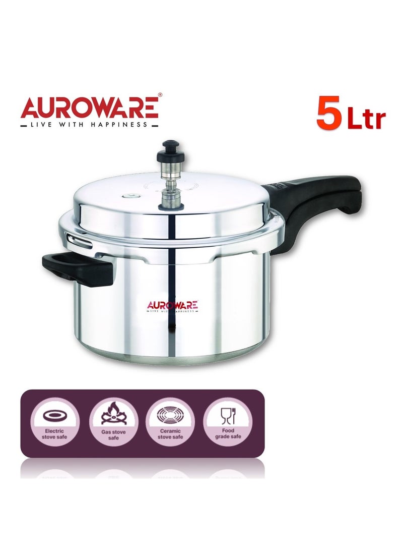 Auroware - Auroware 5 Liter Pressure Cooker Aluminum Heavy Duty Comfortable for Cooking chicken beef mutton more - Image 1