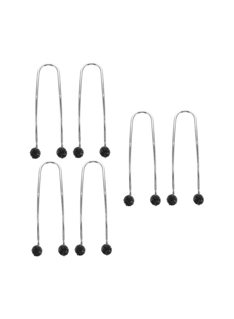 GGOOT 6 PCS Hook up car Purse Hook Metal s Hooks car Purse Holders Car Back Hooks Multi Hanger Vehicle Back Hanger Crystal Purse Stainless Steel Car Hook Diamond Rhinestones car Bag Black  - Image 1