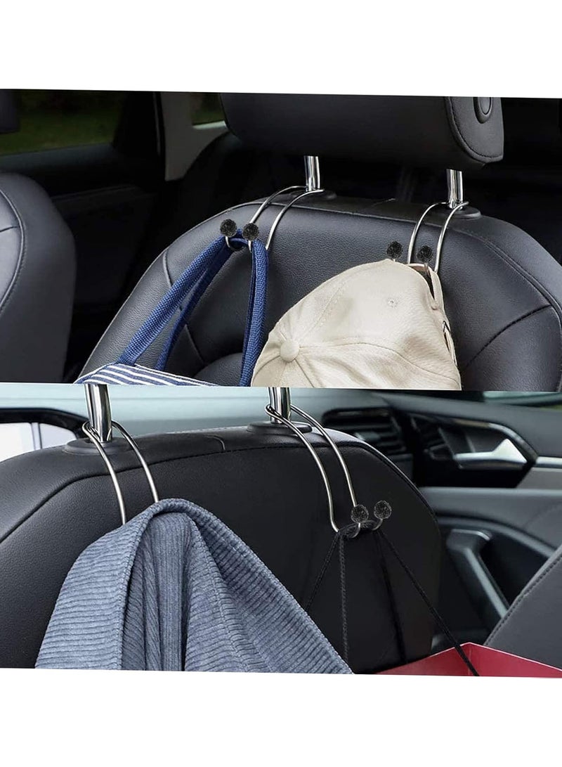 GGOOT 6 PCS Hook up car Purse Hook Metal s Hooks car Purse Holders Car Back Hooks Multi Hanger Vehicle Back Hanger Crystal Purse Stainless Steel Car Hook Diamond Rhinestones car Bag Black  - Image 2