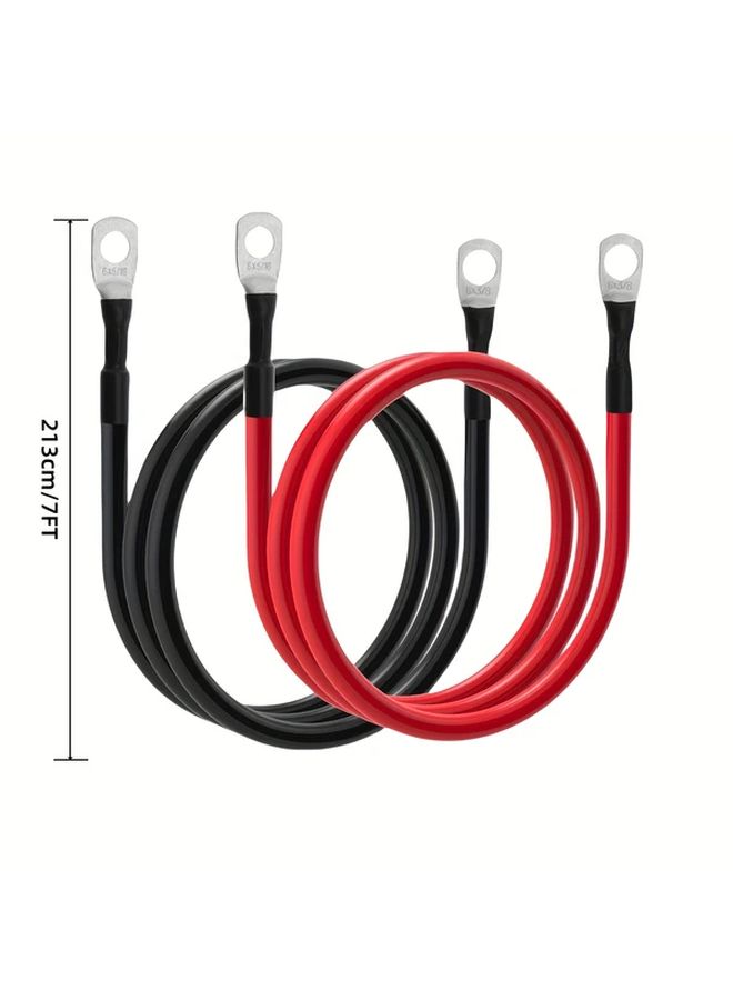 6 AWG Battery Cables 2 Pieces Per Pack 2 Feet 1 Negative Cable 1 Ground Cable With 3 8 Inch And 5 16 Inch Terminals For Marine RV Automotive SUV Truck Trailer And Motorcycle - Image 5