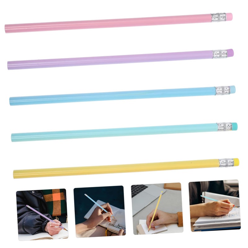 50 Handheld Pencils Macaron Design With Eraser For Writing Drawing - Image 5