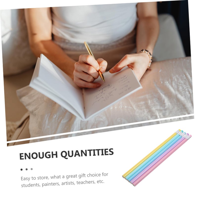 50 Handheld Pencils Macaron Design With Eraser For Writing Drawing - Image 3