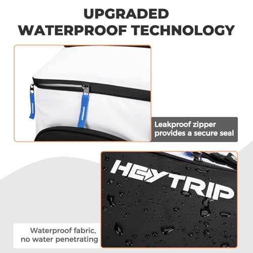 Heytrip Cooler Backpack 54 Cans Insulated Cooler Bag, Keep Freeze for 20 Hours, Waterproof & Leak-Proof Cooler with Multi-Compartments(White) - Image 5