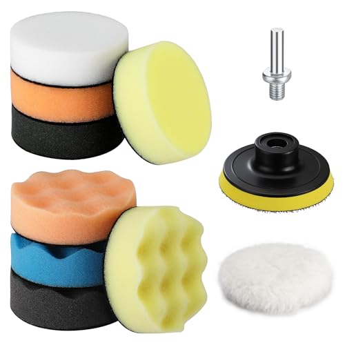 WORKPRO 3 Inch Drill Buffing Pad Kit 11 Pcs Car Foam Polishing Pads Set Drill Buffer Polisher Attachment Buffing Kit for Car Polishing Waxing Sealing Glaze - Image 1