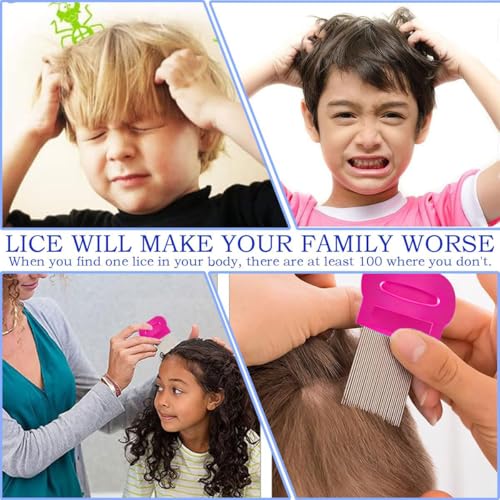 FFZDENA 4 Pack Lice Comb, Pink Lice and Nits Removal Comb for Women and Kids, Effective Hair Comb for Lice Removal, Dandruff Remover Comb, Suitable for All Hair Types - Image 5