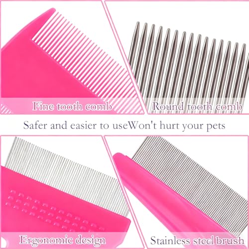 FFZDENA 4 Pack Lice Comb, Pink Lice and Nits Removal Comb for Women and Kids, Effective Hair Comb for Lice Removal, Dandruff Remover Comb, Suitable for All Hair Types - Image 3