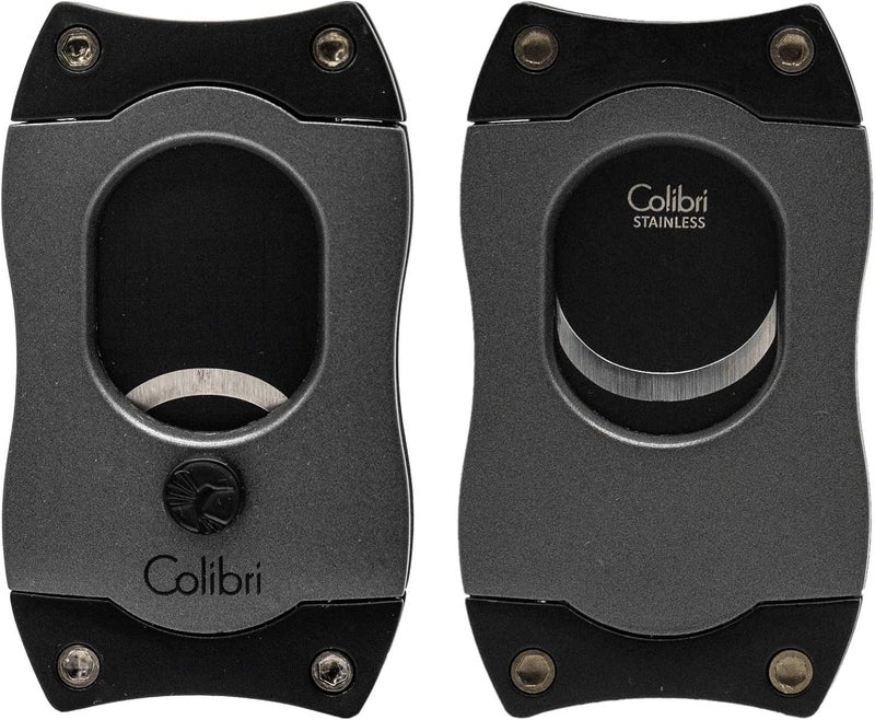 Colibri Premium S-Cut Cigar Cutter - Ergonomic Stainless Steel Spring-Loaded Straight Cut Blade, Ideal for up to 66+ Ring Gauge - Gift for Cigar Enthusiasts (Charcoal) - Image 1