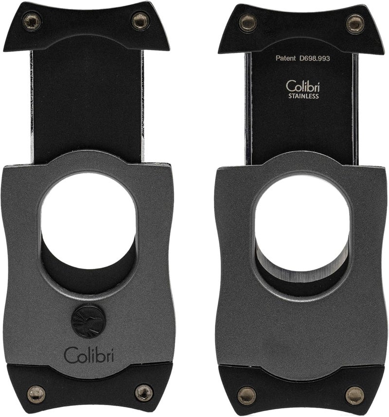 Colibri Premium S-Cut Cigar Cutter - Ergonomic Stainless Steel Spring-Loaded Straight Cut Blade, Ideal for up to 66+ Ring Gauge - Gift for Cigar Enthusiasts (Charcoal) - Image 2