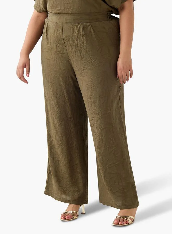 Ulla Popken Ulla Popken Floral Jacquard Pants