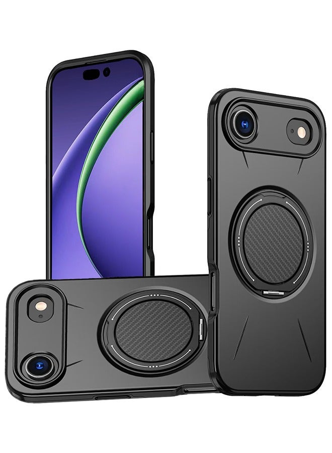 for iPhone Air case, magnetic 360 ° rotatable ring bracket, supports wireless charging, shockproof silicone material - Image 1