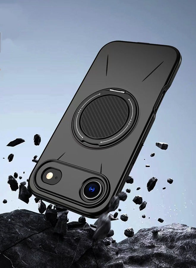 for iPhone Air case, magnetic 360 ° rotatable ring bracket, supports wireless charging, shockproof silicone material - Image 3