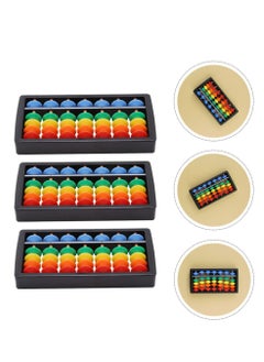Y&D 3pcs Chinese Abacus Rainbow Color Column Soroban Vintage Calculator Math Counting Tool Toy for Students Kid  - Image 1