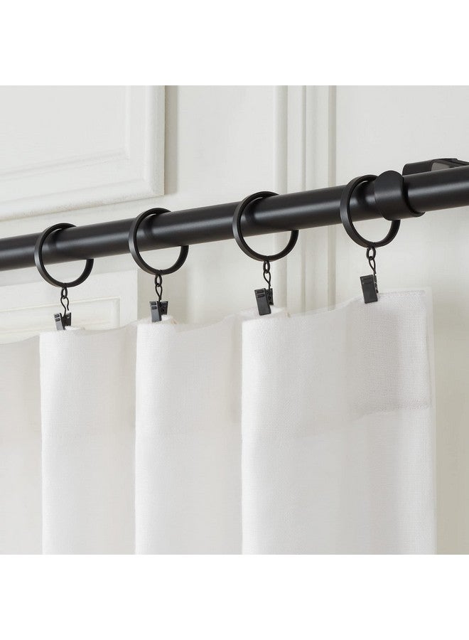 MODE MODE Premium Collection Flat Steel Curtain Clip Rings, Set of 14 Curtain Rings with Clips, Rings with Clips for Curtains, Fits MODE Premium and Acrylic Curtain Rods, 1 5/8”, Matte Black - Image 3