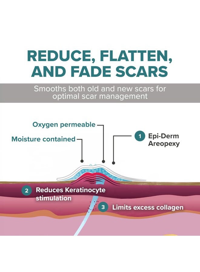 Epi-derm شرائح السيليكون لعلاج الندبات من بيو ديرميس إبي-ديرم أريوبيكسي (1 زوج) (شفاف) - Image 4