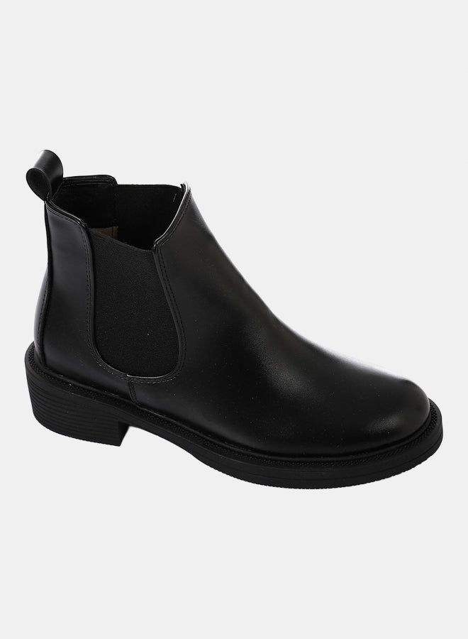 XO Style Leather Ankle Boot - Black  - Image 1
