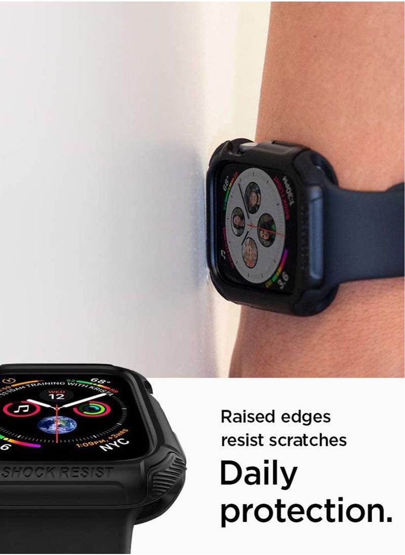 Spigen - Tough Armor Case Cover for Apple Watch 44mm Series 6/SE/5/4 - Black - Image 1