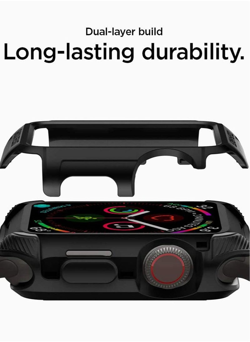 Spigen - Tough Armor Case Cover for Apple Watch 44mm Series 6/SE/5/4 - Black - Image 1