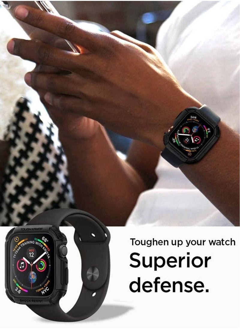 Spigen - Tough Armor Case Cover for Apple Watch 44mm Series 6/SE/5/4 - Black - Image 1