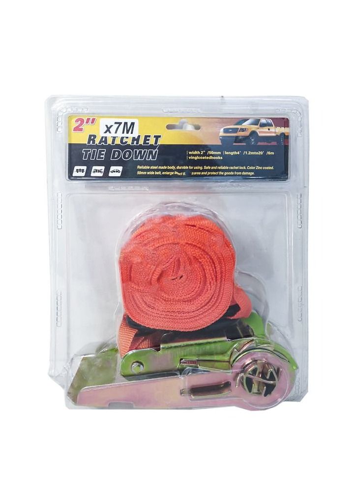 اسئلة التعادل لأسفل الشريط 2X7 متر البضائع حزام السقاطة حبل كام مشبك شاحنة مبطن كام قفل الثقيلة حزام جلد - Image 2