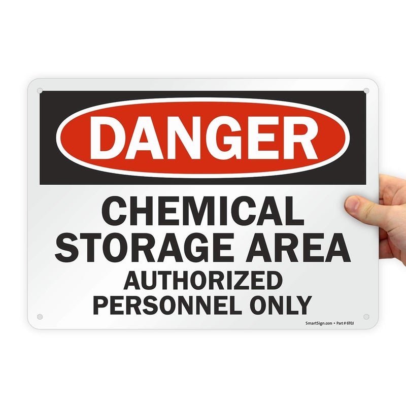 SmartSign "Danger - Chemical Storage Area, Authorized Personnel Only" Sign | 10" x 14" Plastic - Image 5