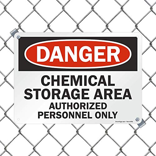 SmartSign "Danger - Chemical Storage Area, Authorized Personnel Only" Sign | 10" x 14" Plastic - Image 3