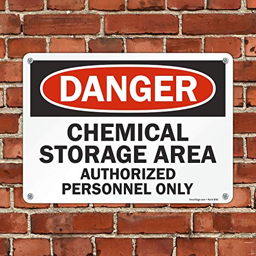 SmartSign "Danger - Chemical Storage Area, Authorized Personnel Only" Sign | 10" x 14" Plastic - Image 4