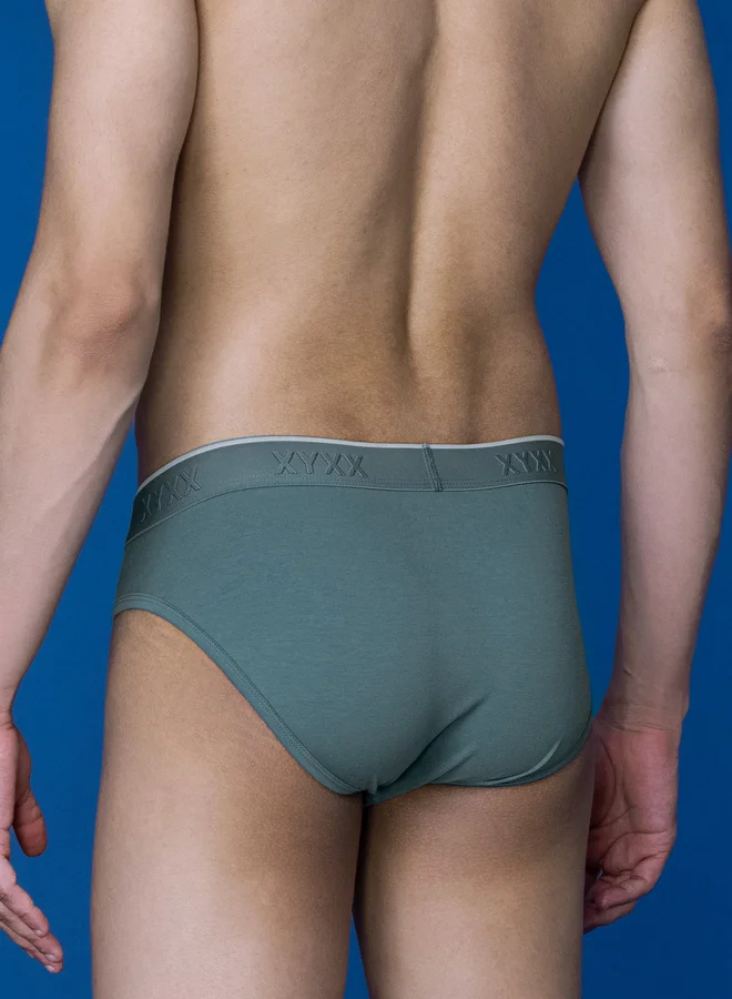 XYXX Green Cotton Stretch Brief with Branded Elastic for Men | Best Price UAE