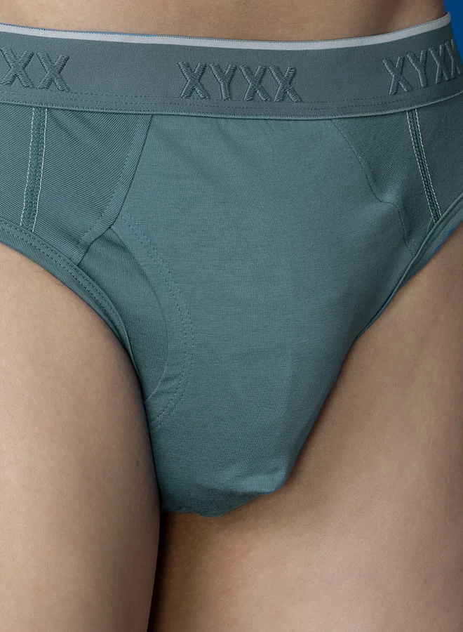 XYXX Green Cotton Stretch Brief with Branded Elastic for Men | Best Price UAE