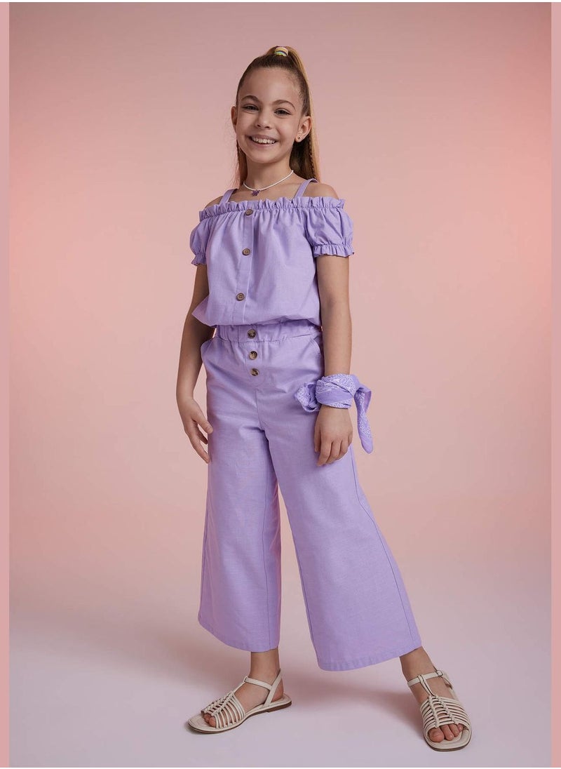 DeFacto Girl Wide Leg Woven Trousers  - Image 1