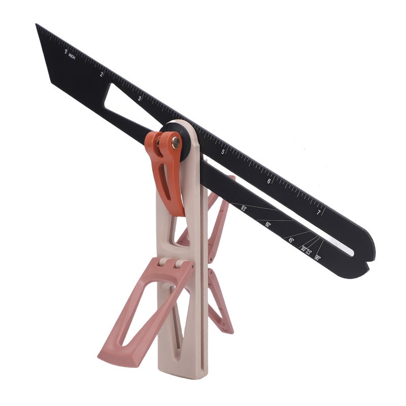 Sliding T Bevel Angle Finder ABS 6:1 8:1 Softwood Hardwood Scale - Quick Release Locking Handle Rotatable Measuring Tool for Professional Woodworking - Image 1
