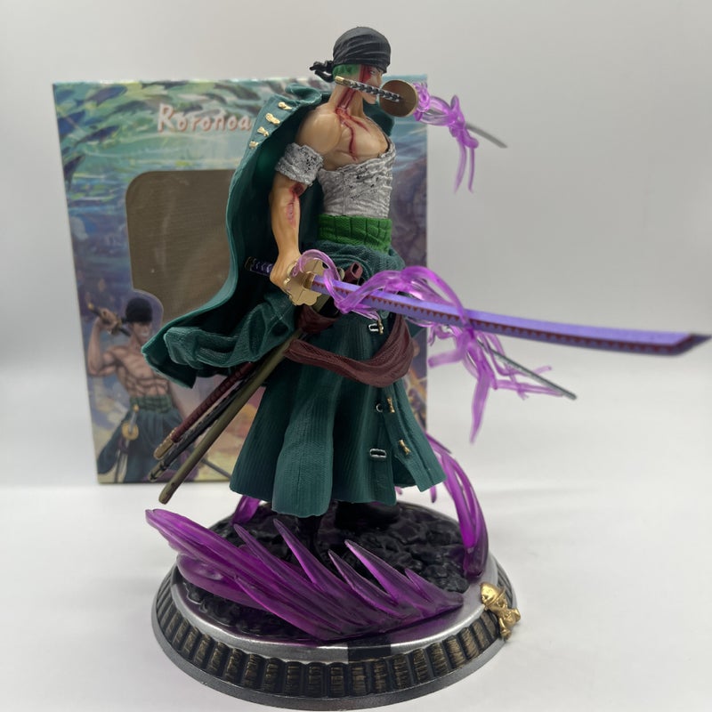 One Piece Zoro Figure Small Bloodied 3-Sword Style Desktop Decoration - Image 4