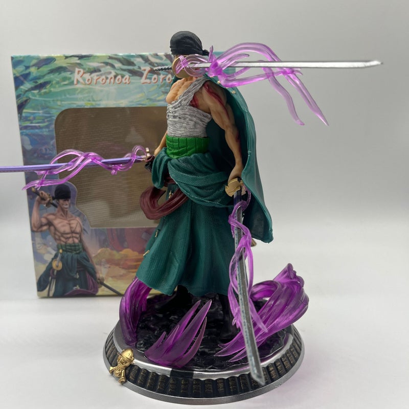 One Piece Zoro Figure Small Bloodied 3-Sword Style Desktop Decoration - Image 2