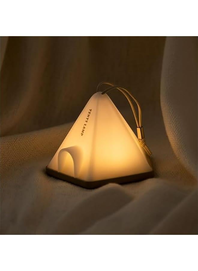 Rechargeable LED Tent Night Light with Lanyard, Adjustable Modes for Camping or Bedroom, Portable Desk Lamp with Timer - Image 1
