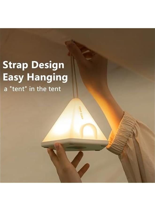 Rechargeable LED Tent Night Light with Lanyard, Adjustable Modes for Camping or Bedroom, Portable Desk Lamp with Timer - Image 2