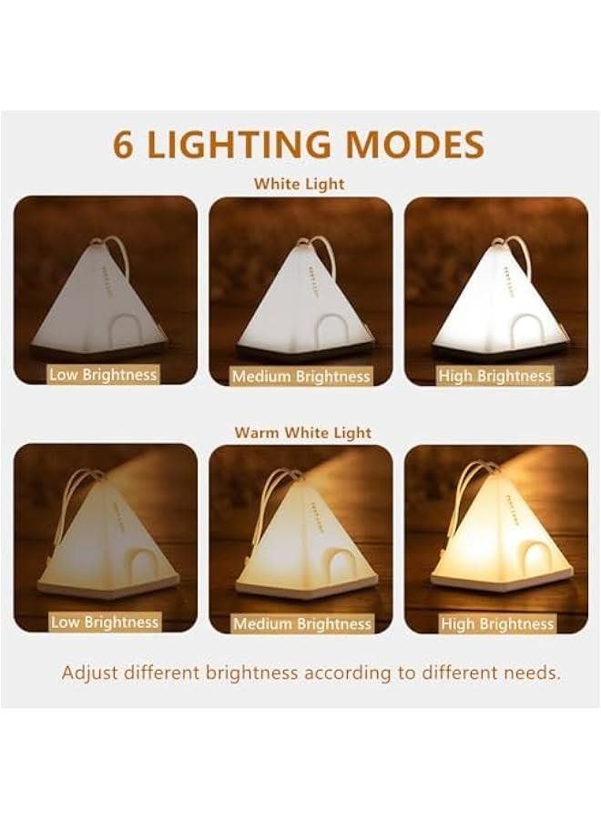 Rechargeable LED Tent Night Light with Lanyard, Adjustable Modes for Camping or Bedroom, Portable Desk Lamp with Timer - Image 3