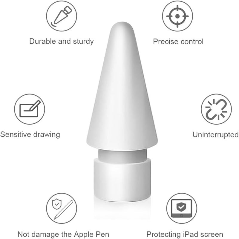 SIXFU Replacement Tips for Apple Pencil 1st Generation/ 2nd Generation Tips, iPad Pencil Nibs Accessories for Apple Pen Pro/USB-C/ 1/2 Gen(8 Pack) - Image 4